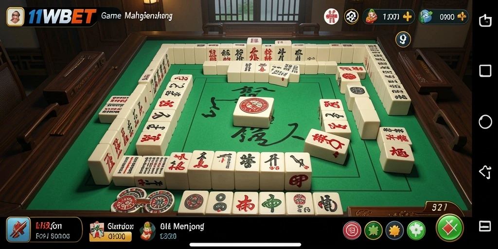 Screenshot gameplay Mahjong di 11WBET yang menarik perhatian.
