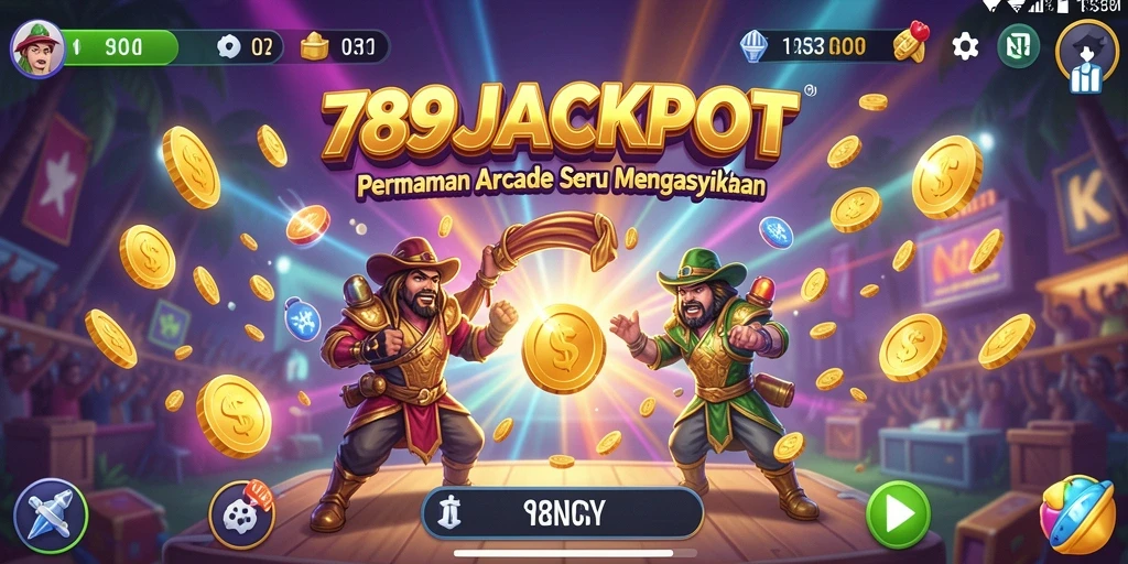 Tampilan gameplay 789JACKPOT yang penuh warna dan dinamis.