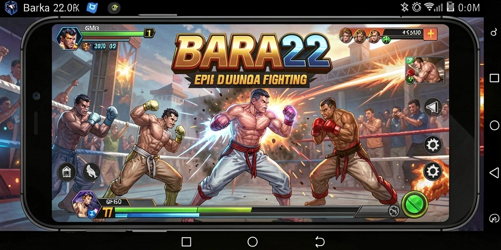 Screenshot BARA22 menampilkan pertarungan seru antara dua karakter.