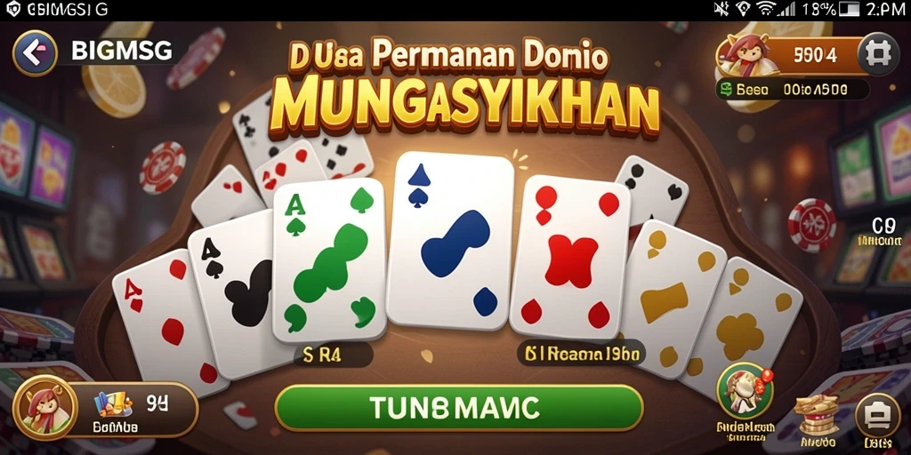 Tampilan gameplay seru dalam BIGMSG saat bermain Domino.
