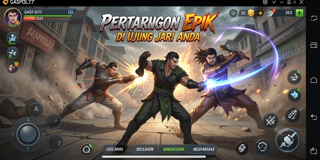 Screenshot yang menunjukkan pertarungan seru dalam GASPOL77.