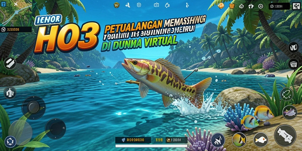 Tampilan seru gameplay memancing HO3 di berbagai lokasi.