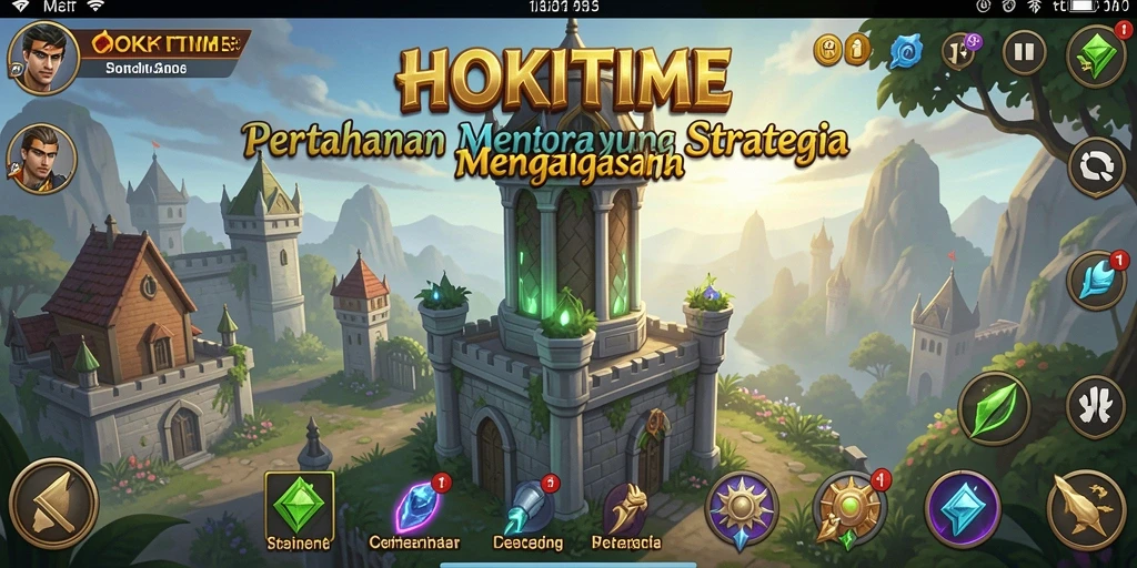 Screenshot gameplay HOKITIME menampilkan aksi seru dalam Tower Defense.