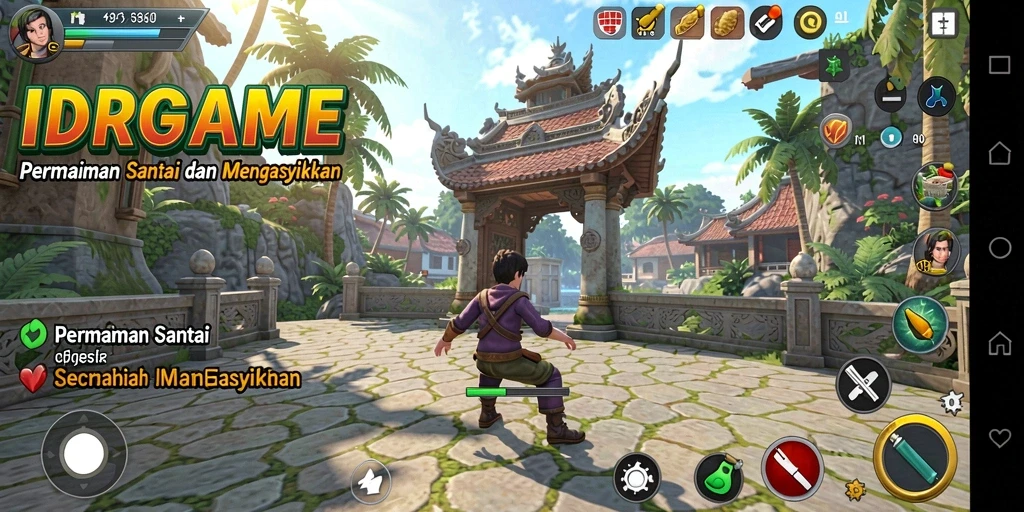 Tampilan gameplay IDRGAME yang seru dan penuh warna.