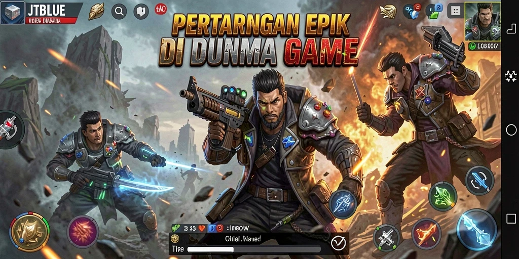Tampilan gameplay seru dari JTBLUE yang penuh aksi dan strategi pertarungan.