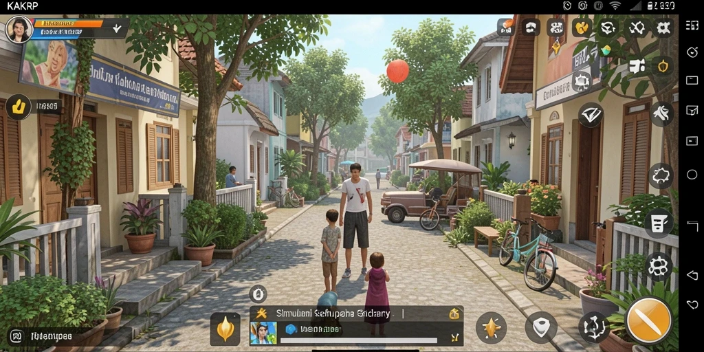 Tampilan gameplay KAKRP dengan aktivitas simulasi yang seru.
