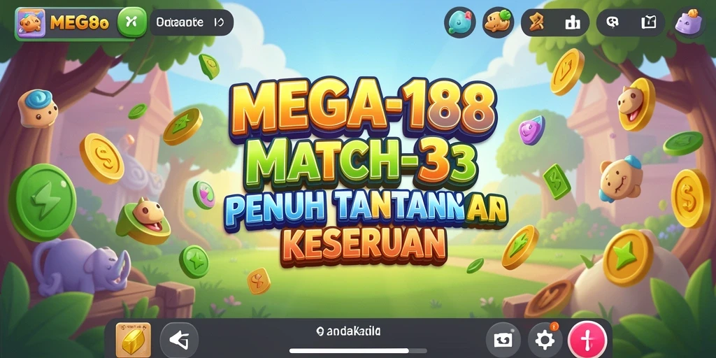 Tampilan gameplay MEGA188 yang menegangkan dengan kombinasi objek berwarna.