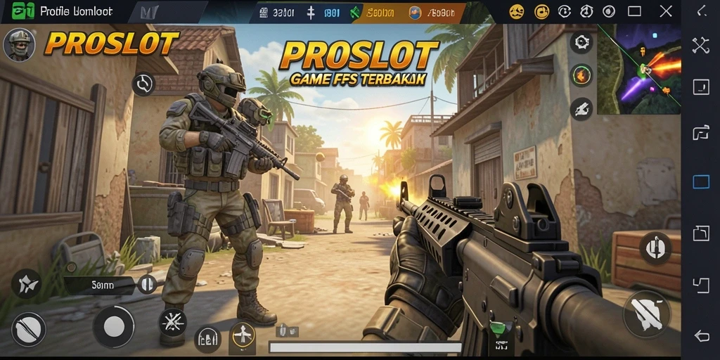 Gameplay mendebarkan dari PROSLOT dengan aksi FPS yang intens.