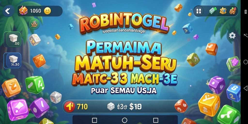 Screenshot gameplay ROBINTOGEL menunjukkan keseruan mencocokkan elemen.