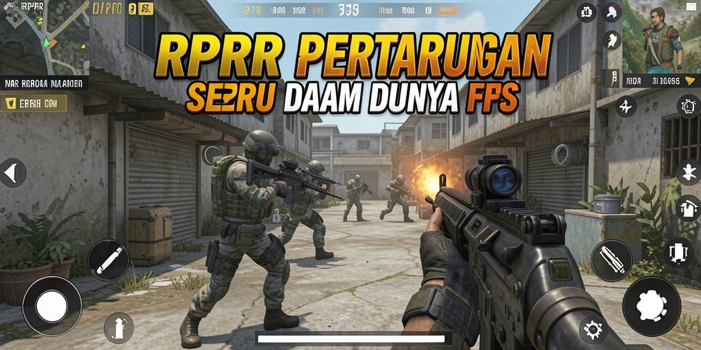 Screenshot gameplay RPRR menampilkan aksi menegangkan dalam pertempuran FPS.