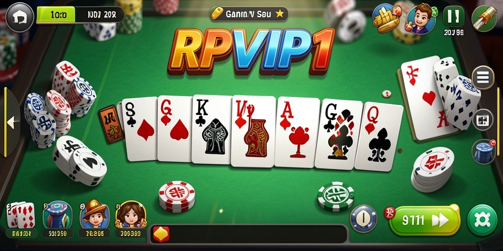 Screenshot gameplay RPVIP1 yang menunjukkan suasana seru permainan Domino.