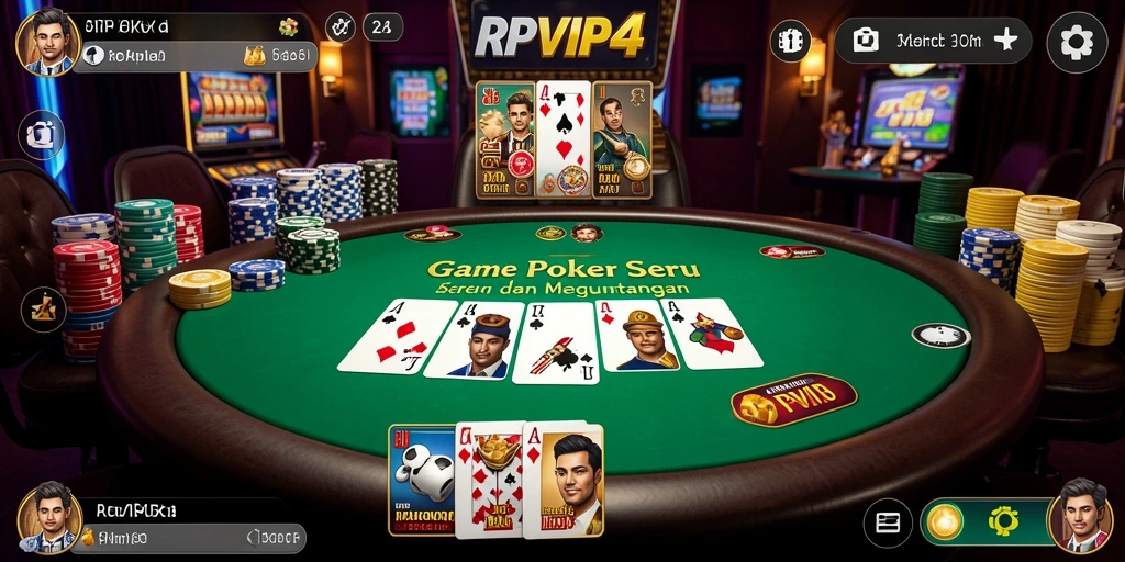Screenshot gameplay RPVIP4 saat pemain bersaing dalam permainan Poker.
