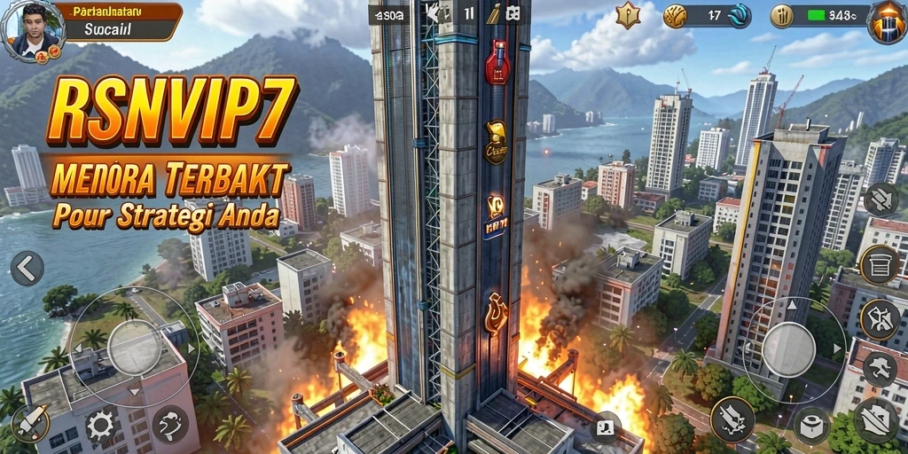 Gameplay seru di RSNVIP7 dengan menara yang strategis.