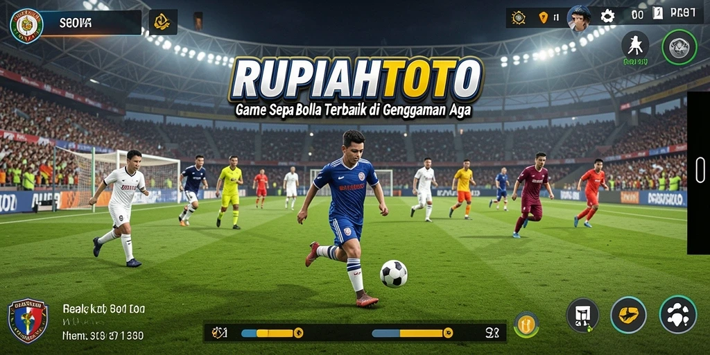 Screenshot RUPIAHTOTO menampilkan serunya pertandingan sepak bola.
