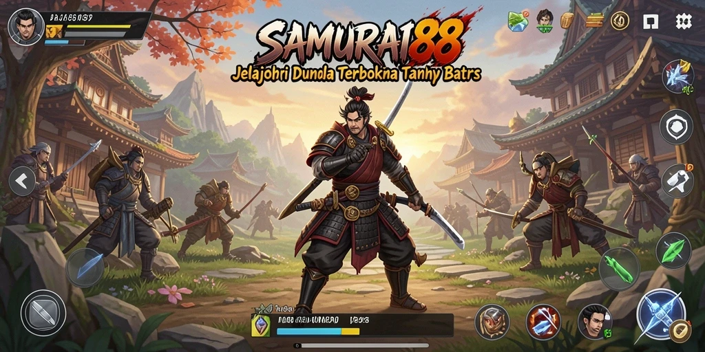 Screenshot gameplay SAMURAI88 menampilkan eksplorasi dunia terbuka yang indah.