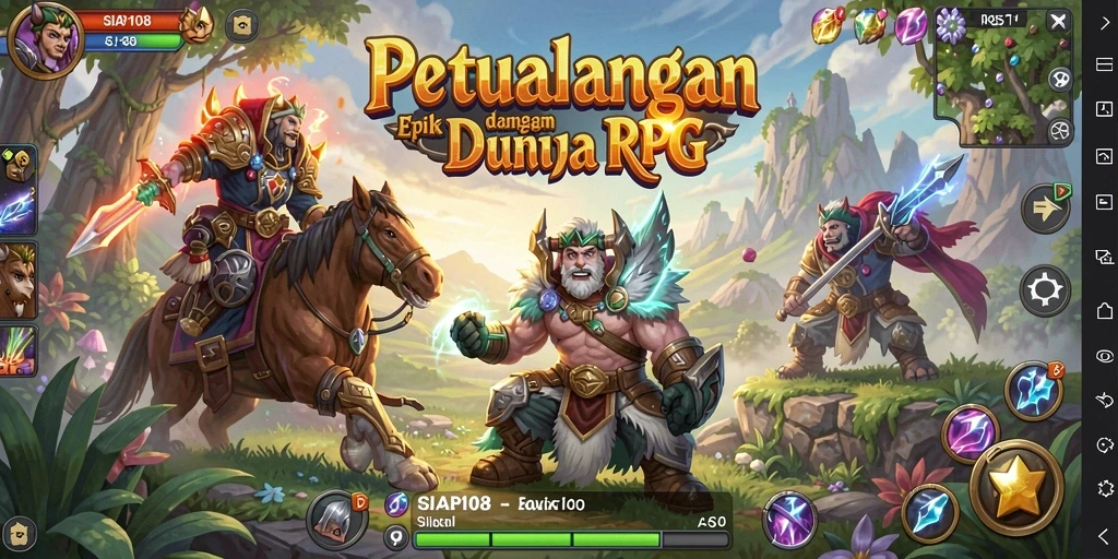 Gameplay SIAP108 yang seru dengan pertarungan epik dan petualangan.