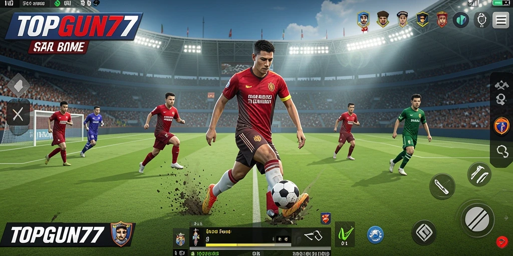 Gameplay seru dalam aksi sepak bola di TOPGUN77.