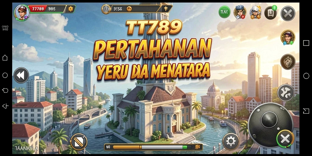 Screenshot gameplay menampilkan aksi menara pertahanan yang mendebarkan.